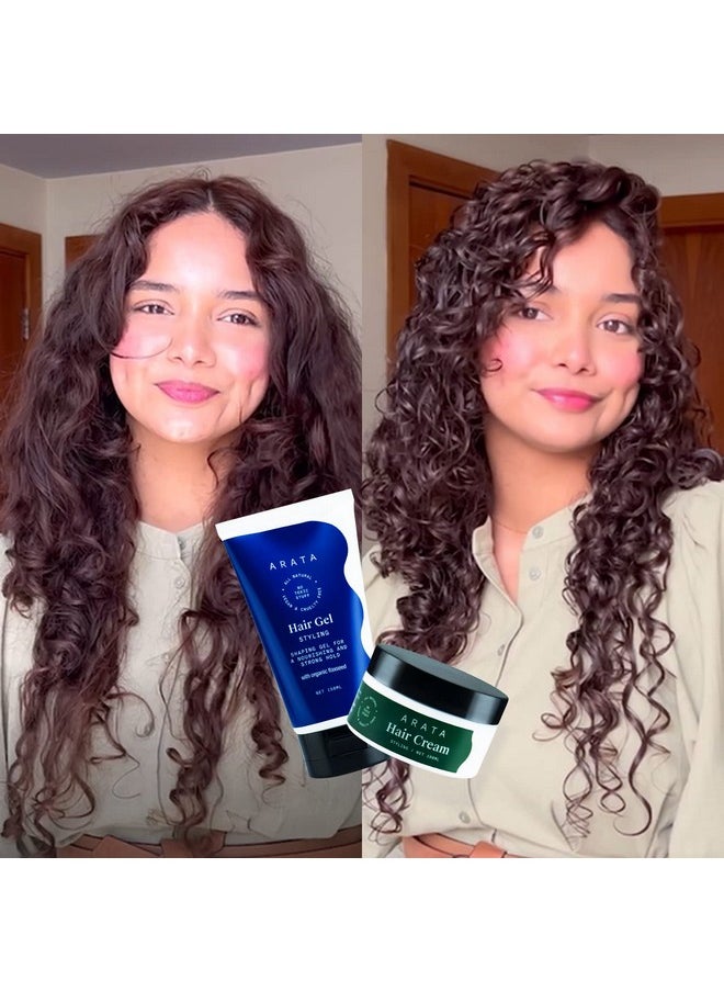 Styling Combo Of 2 - Styling Hair Cream (100 Ml) & Styling Hair Gel (100 Ml) | For Glossy & Matte Looks | Soft & Strong Hold | Defined, Frizz-Free Hair | Adds Texture & Boosts Moisture | For All Hair Types