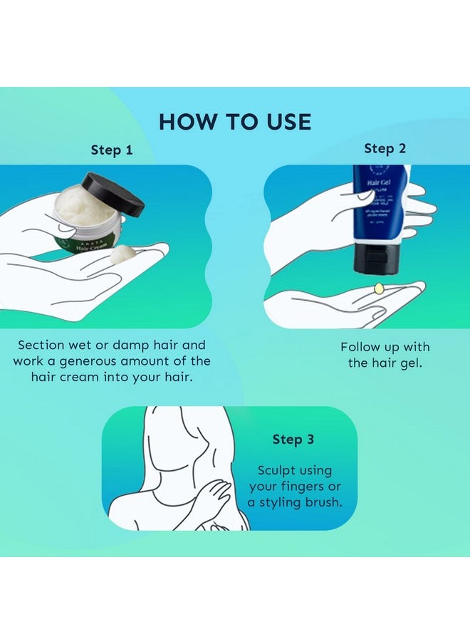 Styling Combo Of 2 - Styling Hair Cream (100 Ml) & Styling Hair Gel (100 Ml) | For Glossy & Matte Looks | Soft & Strong Hold | Defined, Frizz-Free Hair | Adds Texture & Boosts Moisture | For All Hair Types