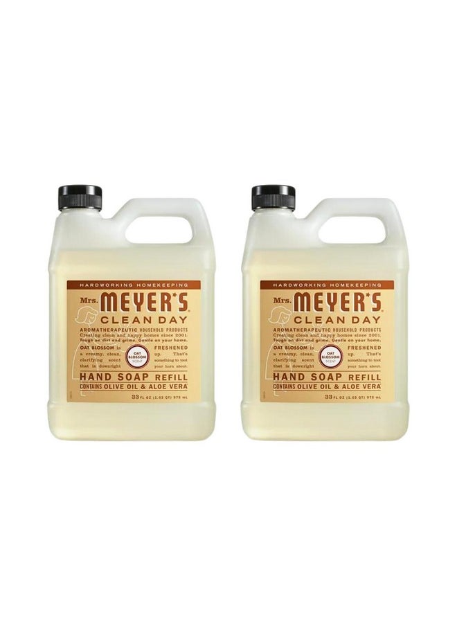 Mrs. Meyer'S Liquid Hand Soap Refill, Oat Blossom 33 Fl Oz. (Pack Of 2)