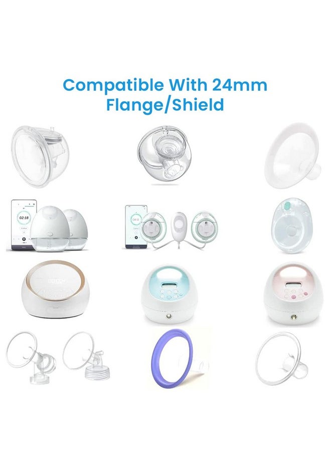 ® 5Pcs Breast Pump Accessories For Breast Pump, Flange Inserts Suit For Medela, Spectra 24Mm Shields/Flanges, Breast Shields, Shaped Around You For Comfortable And Efficient Pumping