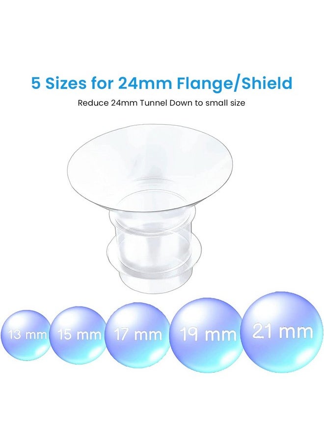 ® 5Pcs Breast Pump Accessories For Breast Pump, Flange Inserts Suit For Medela, Spectra 24Mm Shields/Flanges, Breast Shields, Shaped Around You For Comfortable And Efficient Pumping