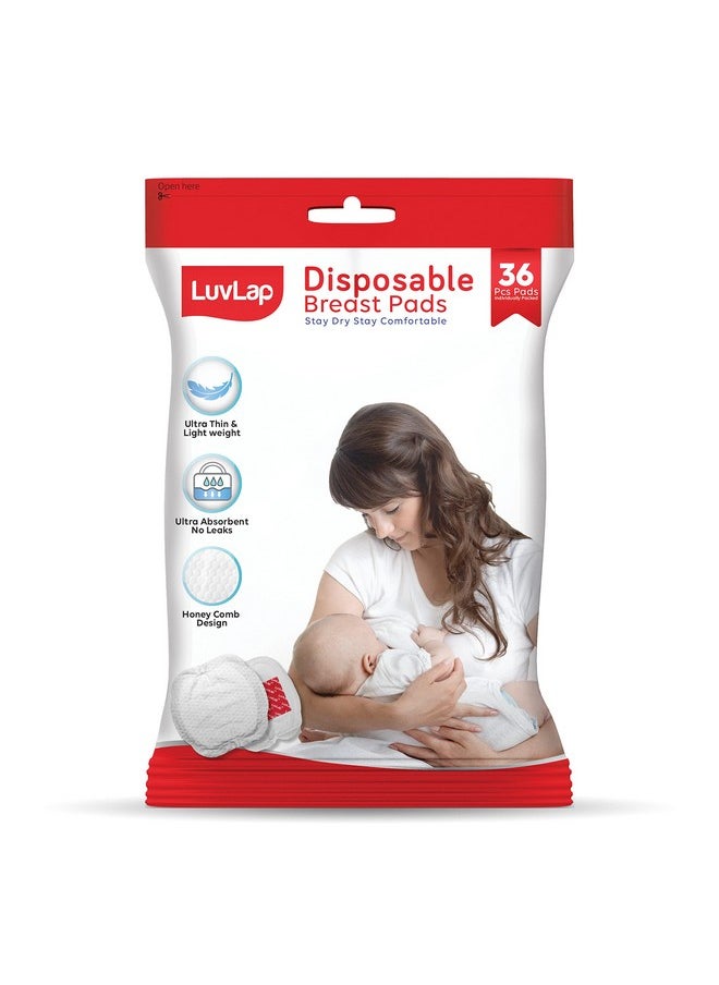 Ultra Thin Honeycomb Nursing Breast Pads, 36Pcs, Disposable Maternity Pads, Highly Absorbent & Soft, Discreet Fit Breastfeeding Pad, New Resealable Pack