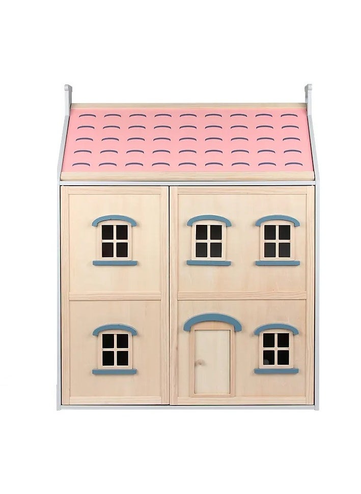 Wooden DIY Family Dollhouse for Girls – Princess House with Mini Furniture Accessories, Creative Pretend Play Villa Toy, Ideal for Kids, Ages 3+, Educational Role Play Toy Set