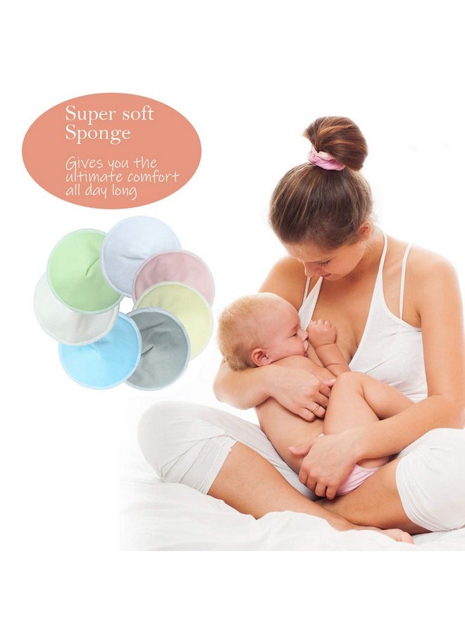 16 Pack Organic Nursing Pads With Laundry Bag, Reusable Breast Pads Nipple Pads, Leak-Proof, Washable Nipplecovers For Breast Feeding (Medium, 3.9