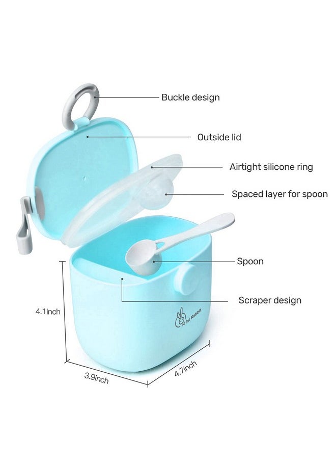 Silicone First Feed Box For Baby, Kids Milk Powder Box Multi-Functional Meal Box 210G Blue