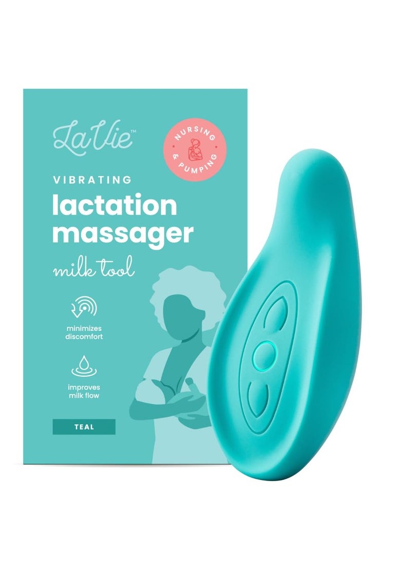 Manual Breast Pump with Suction Base, 100% Food-Grade Silicone, BPA-Free, 5oz/150ml, Lactation Massager for Breastfeeding Mothers, Supports Milk Flow & Relieves Clogged Ducts-Teal