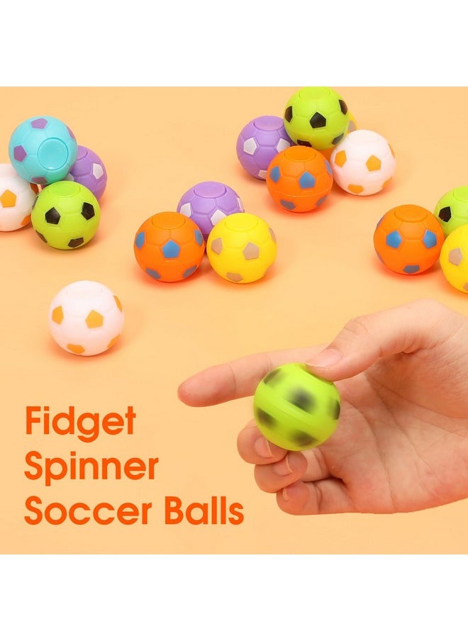 24 Pcs Soccer Party Favors For Kids 4-8 8-12, Mini Fidget Spinners Soccer Ball Toys, Goodie Bags Stuffers For Birthday Party, Treasure Box Toys For Classroom, Return Gifts For Kids