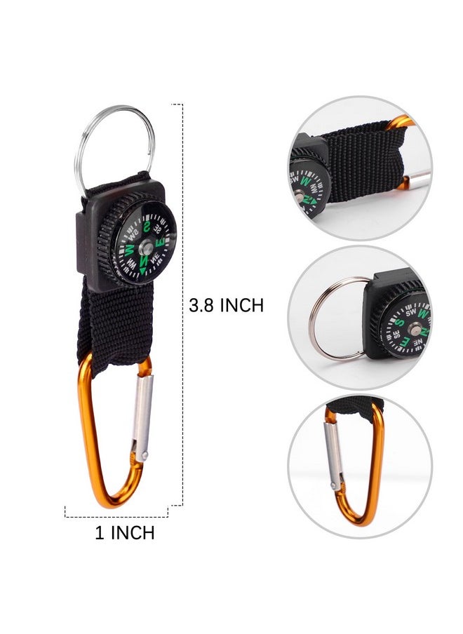 Carabiner Compass Keychain Belt Clips Kids Toys Prizes Outdoors Adventure Party Favors 20 Pcs