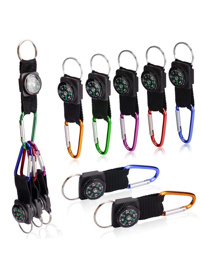 Carabiner Compass Keychain Belt Clips Kids Toys Prizes Outdoors Adventure Party Favors 20 Pcs