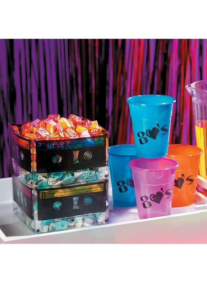E Bucket Centerpiece (4 Pack) 80S Party Supplies, 90'S Theme Birthday Party Decoration Cassette Tape Table Decor, Retro Hip Hop Pop Music Culture Party For Adults & Kids By 4E'S Novelty