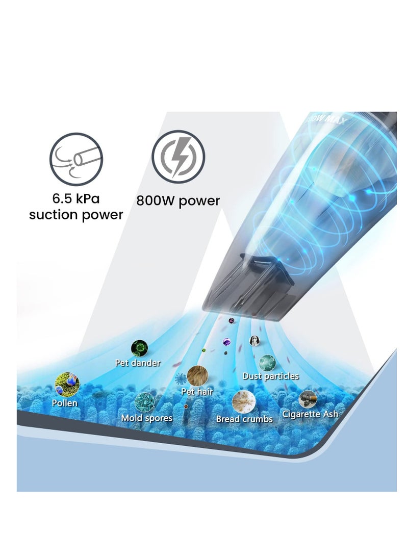 AGARO Regal 800 Watts Handheld Vacuum Cleaner, for Home Use, Dry Vacuuming, 6.5 kPa Suction Power, Lightweight and Durable Body