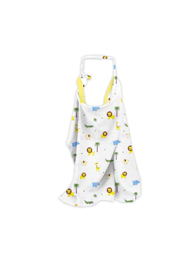 Organic Cotton Muslin Nursing Cover For Breastfeeding Apron|Lion,1 Count,Multicolor