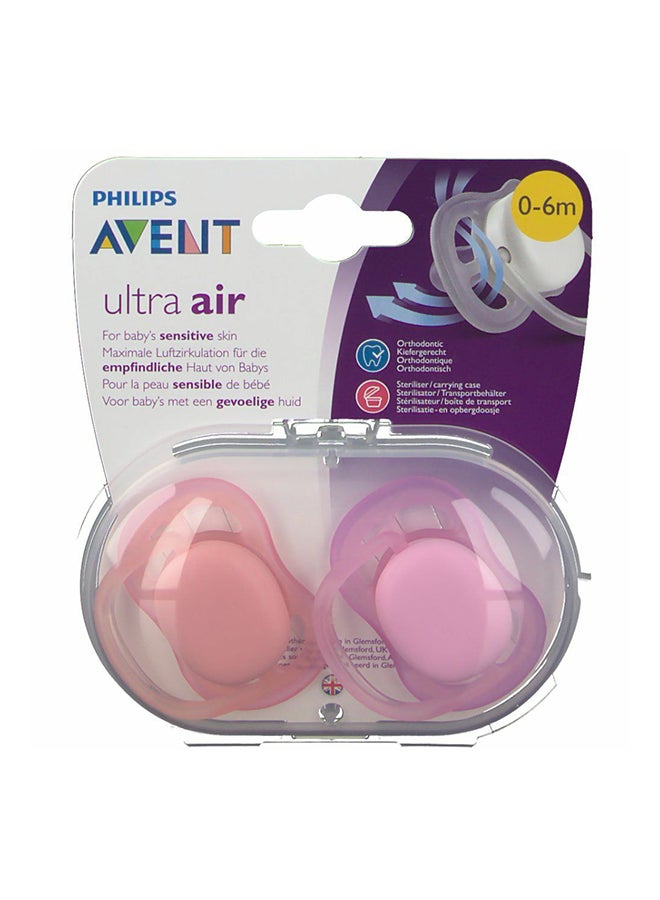 2-Piece Ultra Air Mix Soft Pacifier Set Pink