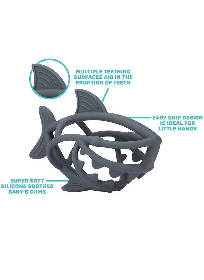 Chewy Chums All Silicone Soothing Teether, Shark - 3M+