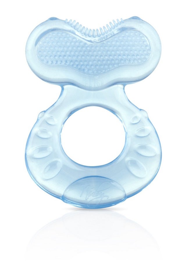 Silicone Teethe-Eez Teether With Bristles, Includes Hygienic Case, Blue