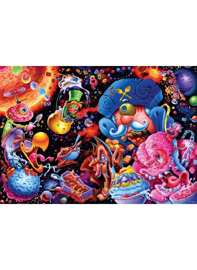 Cosmic Crunch Breakfast Cereal Monster Puzzle By Joe Simko | 1000 Piece Jigsaw Puzzle Toy | Interactive Brain Teaser For Family Game Night | 29 X 20 Inches