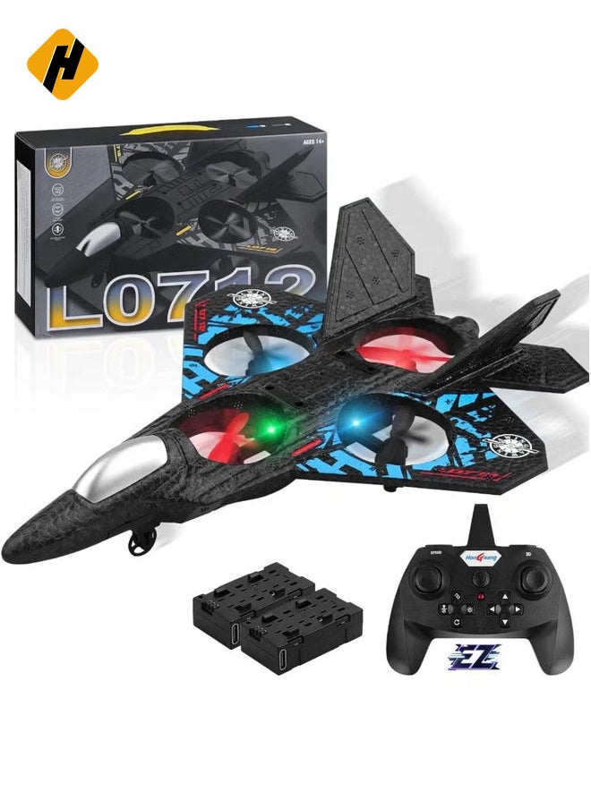 2.4GHz RC Aeroplane L0712 Quadcopter – Remote Controlled Floating Fighter Plane with Coloured Lights, USB Charging, RTF for Beginners, Kids & Adults