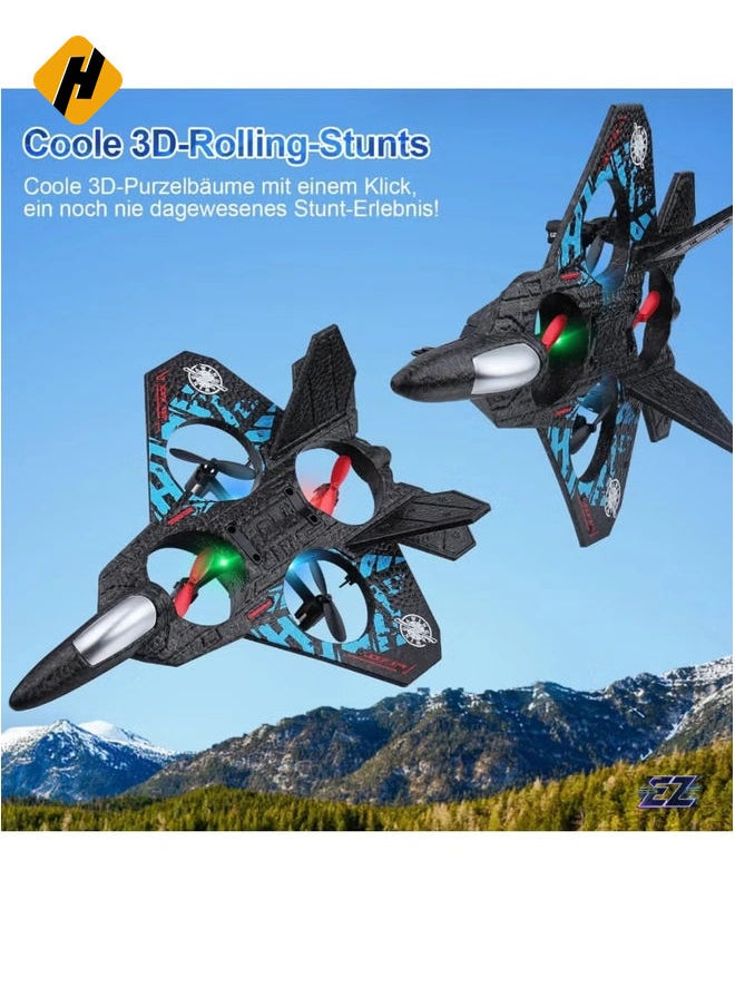 2.4GHz RC Aeroplane L0712 Quadcopter – Remote Controlled Floating Fighter Plane with Coloured Lights, USB Charging, RTF for Beginners, Kids & Adults