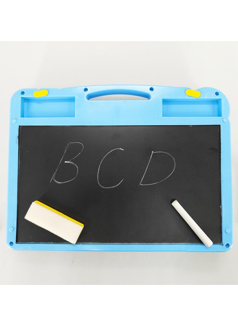 2 in 1 Double Sided writing board Toy | Magnetic Drawing Slate Whiteboard and Blackboard with Chalk, Duster and Stylus for early Childhood Education