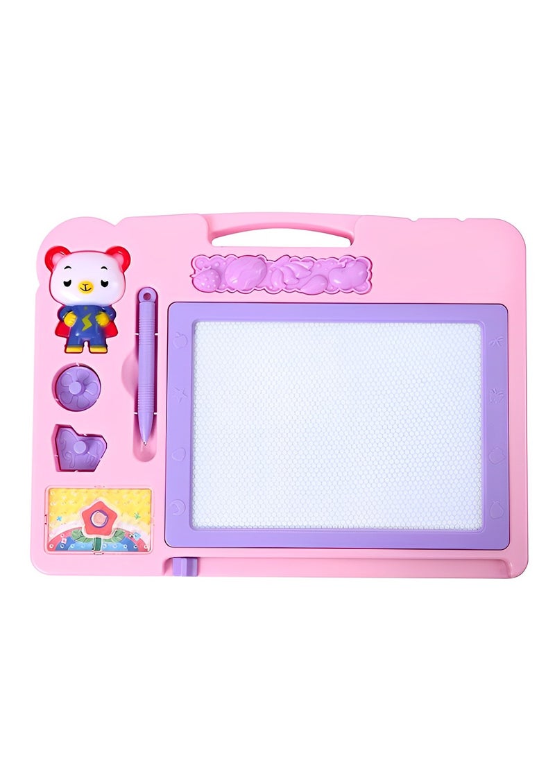 2 in 1 Double Sided writing board Toy | Magnetic Drawing Slate Whiteboard and Blackboard with Chalk, Duster and Stylus for early Childhood Education