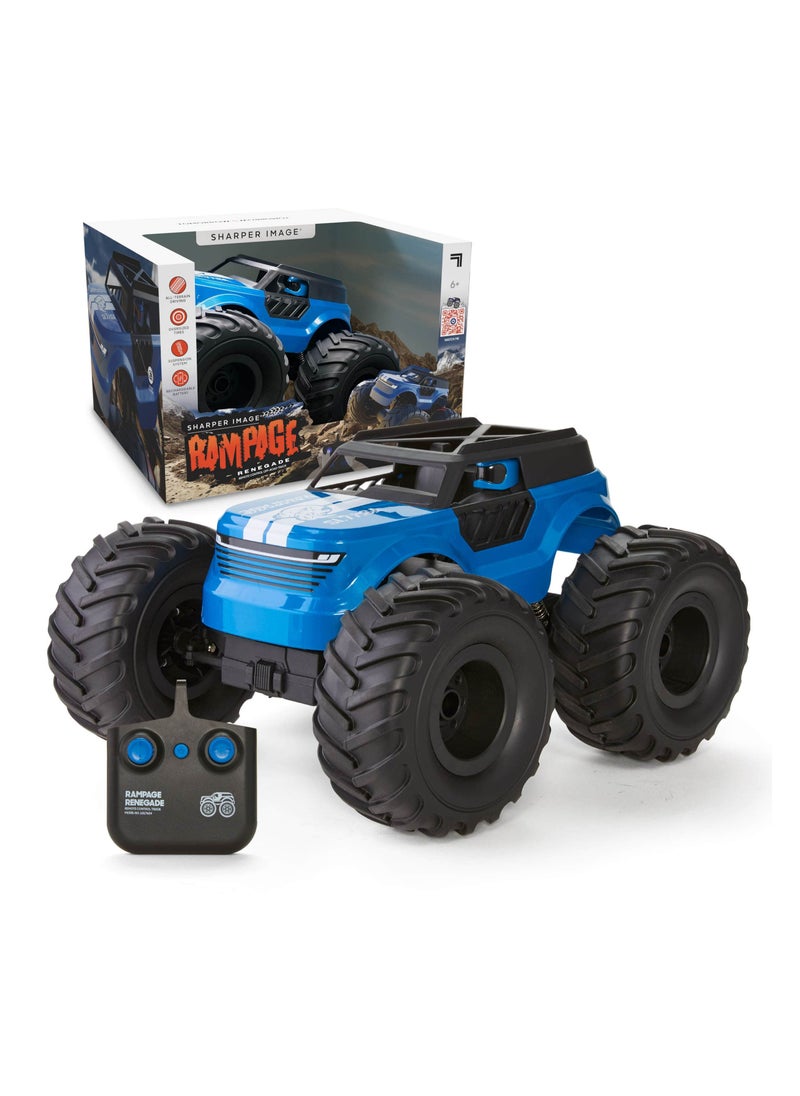 Sharper Image Rampage Renegade Remote Control Off-Road Monster Truck, All-Terrain Oversized Tires Suspension System RC Toy