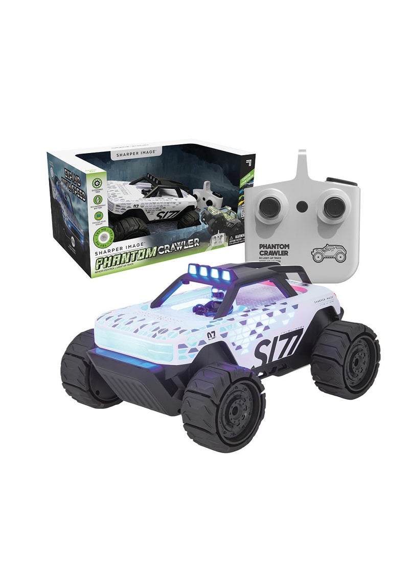 Sharper Image Phantom Crawler RC Light-Up Truck, Expanding Tires Rechargeable Battery Durable Wireless RC Action Toy