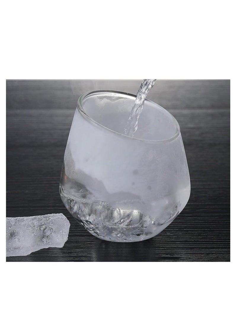 Borosilicate Slanted Crystal Glass 350 ML (4PCS)