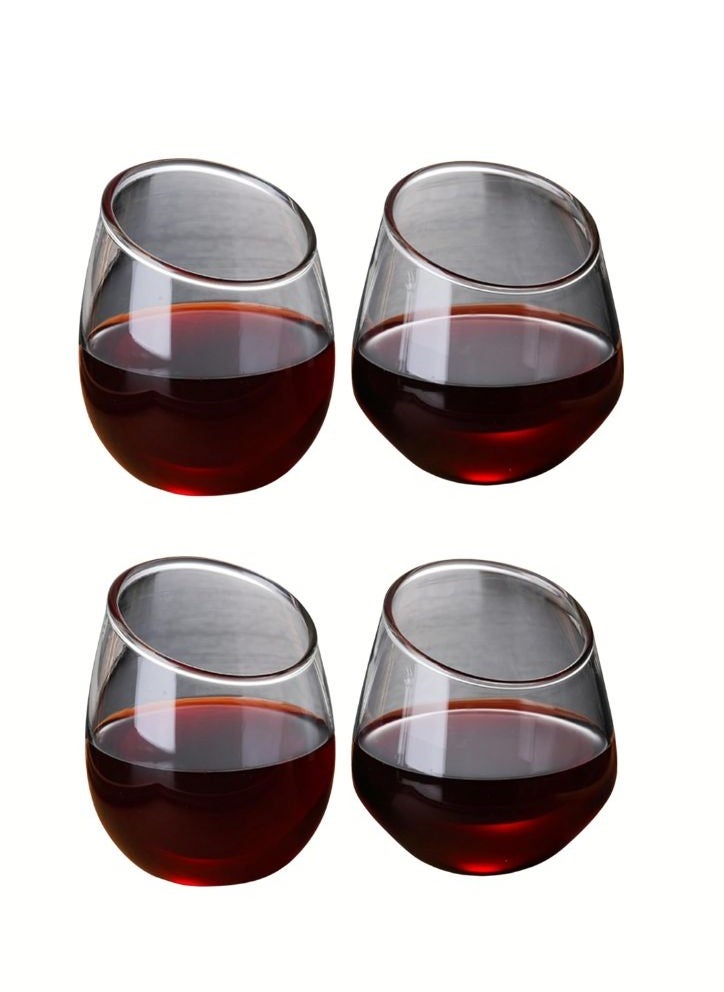 Borosilicate Slanted Crystal Glass 350 ML (4PCS)