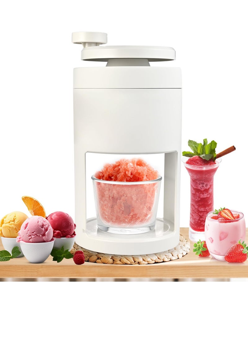 Portable Ice Shaver & Snow Cone Machine, Premium Manual Shaved Ice Maker with Hand Crank, Slushy Maker, & Ice Crusher, Ideal for Home, Outdoor Picnics, & Parties