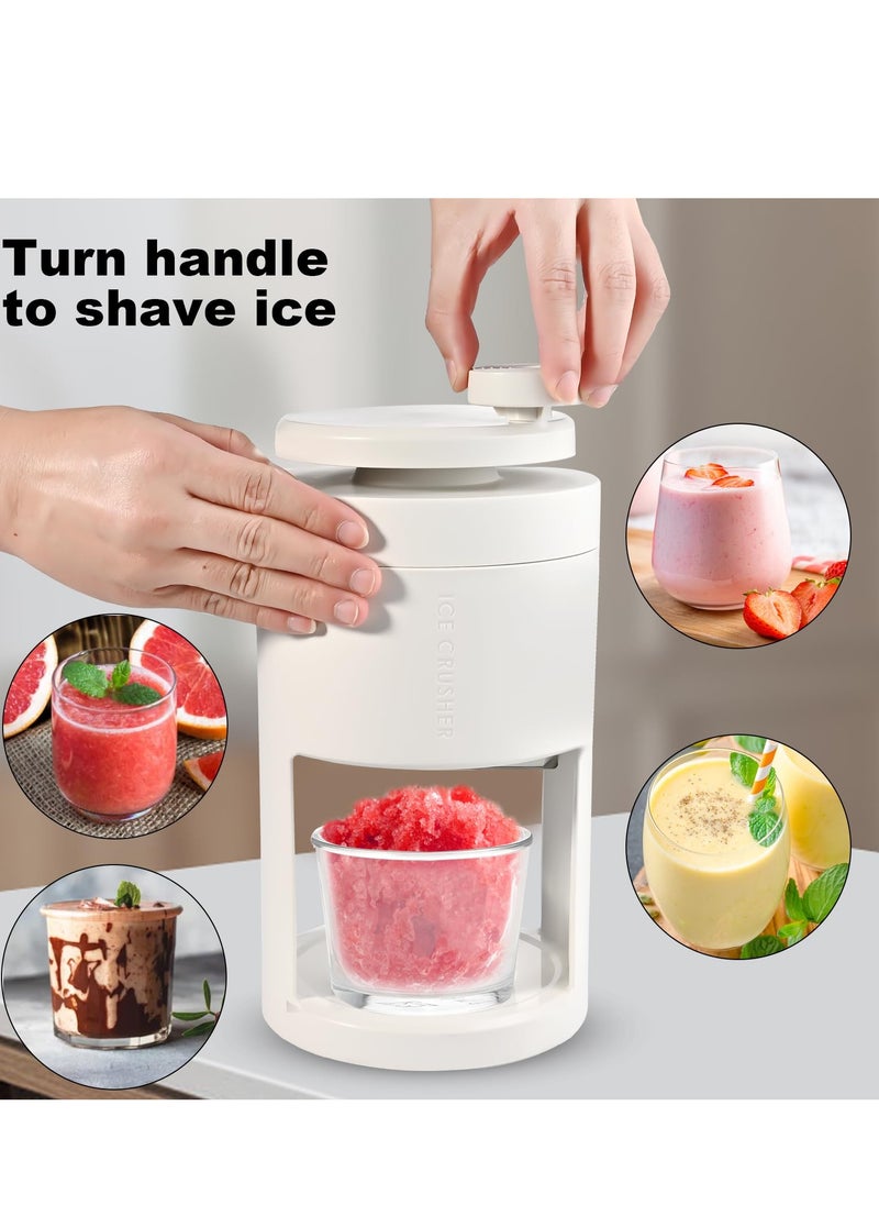 Portable Ice Shaver & Snow Cone Machine, Premium Manual Shaved Ice Maker with Hand Crank, Slushy Maker, & Ice Crusher, Ideal for Home, Outdoor Picnics, & Parties