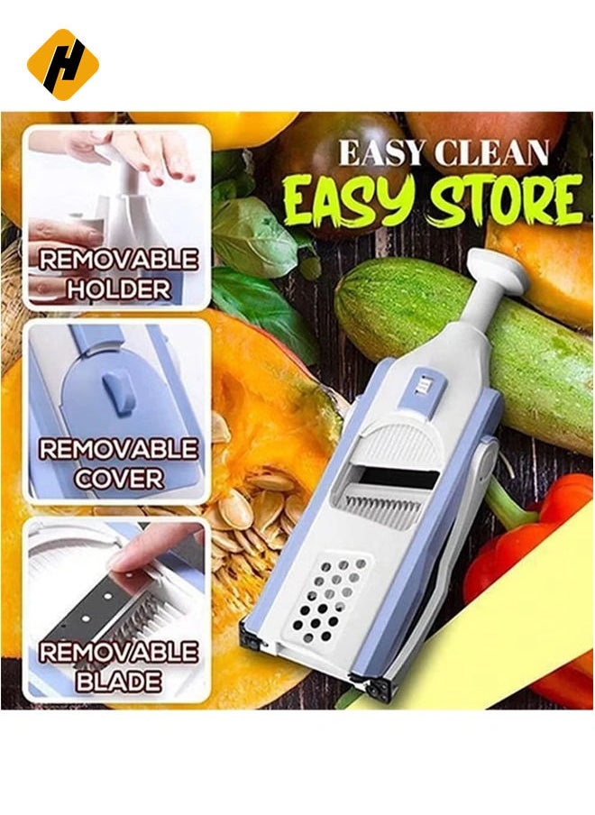 Vegetable Cutter Safe Mandoline Slicer TikTok Adjustable Vegetable Chopper Multi purpose Food Vegetable Slicer for Kitchen Gray