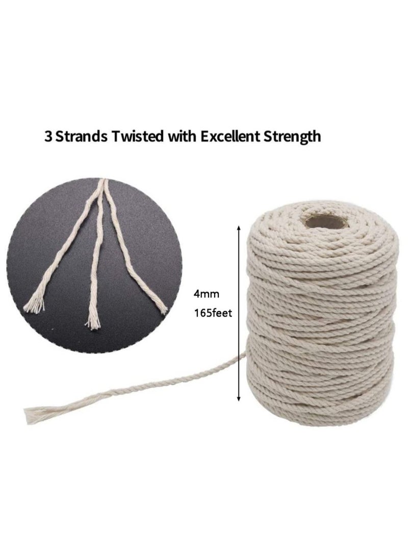 4MM 165 Feet Cotton Twine Safe Cooking String for Tying Homemade Meat Making Sausage DIY Craft and Gardening Applications