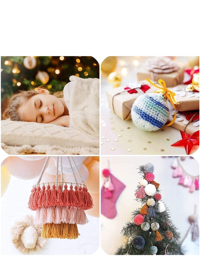 Hand Knitting Pure Cotton Yarn Set for Knitting and Crochet. Pack of 9 Skeins, Great for Baby Blankets and Clothes, Super Soft Breathable, Baby Clothes, Baby Blankets, Dolls, Looms Crafts