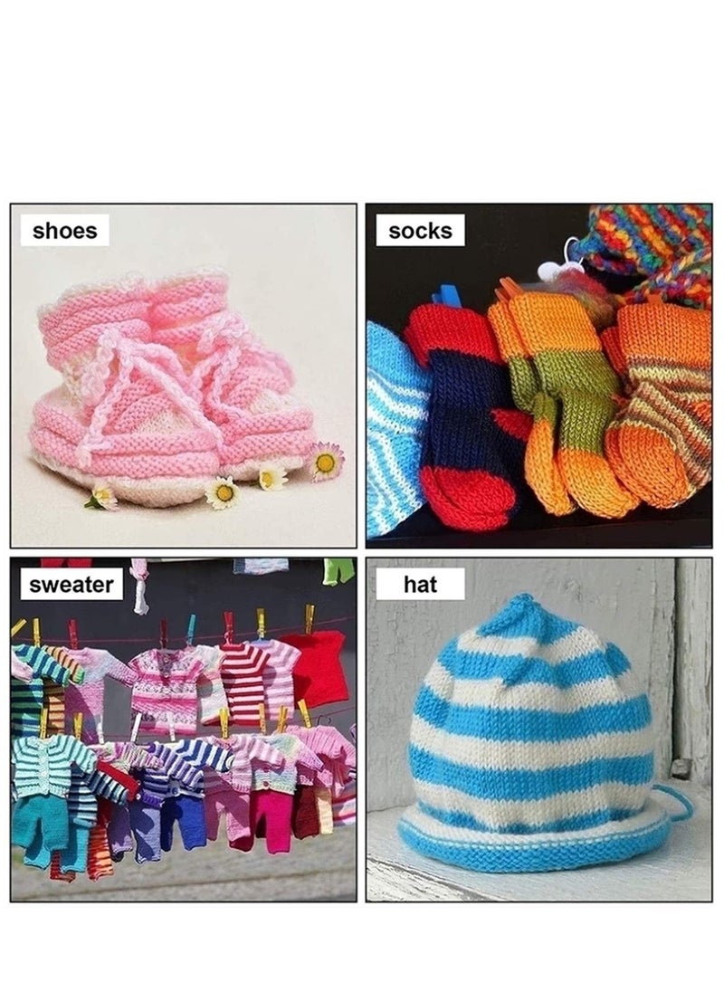 Hand Knitting Pure Cotton Yarn Set for Knitting and Crochet. Pack of 9 Skeins, Great for Baby Blankets and Clothes, Super Soft Breathable, Baby Clothes, Baby Blankets, Dolls, Looms Crafts