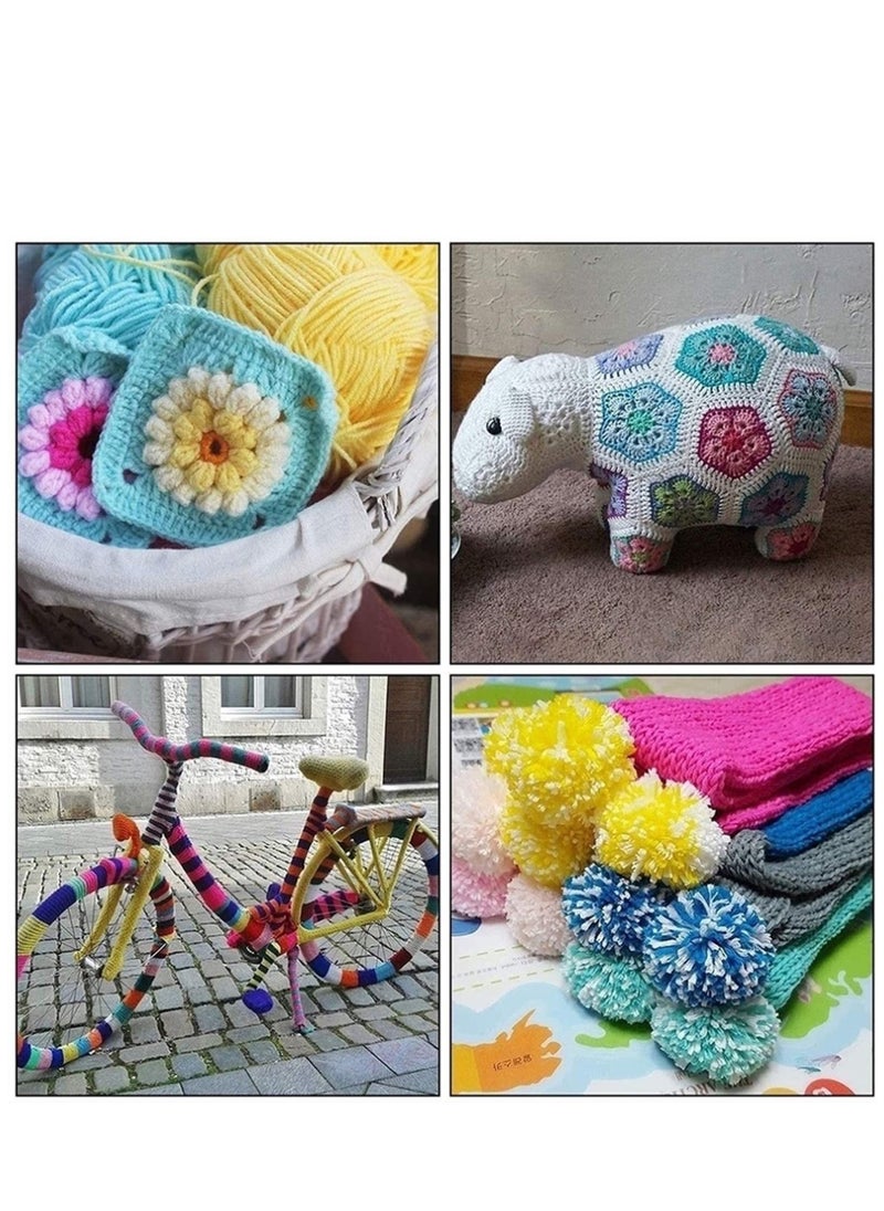 Hand Knitting Pure Cotton Yarn Set for Knitting and Crochet. Pack of 9 Skeins, Great for Baby Blankets and Clothes, Super Soft Breathable, Baby Clothes, Baby Blankets, Dolls, Looms Crafts