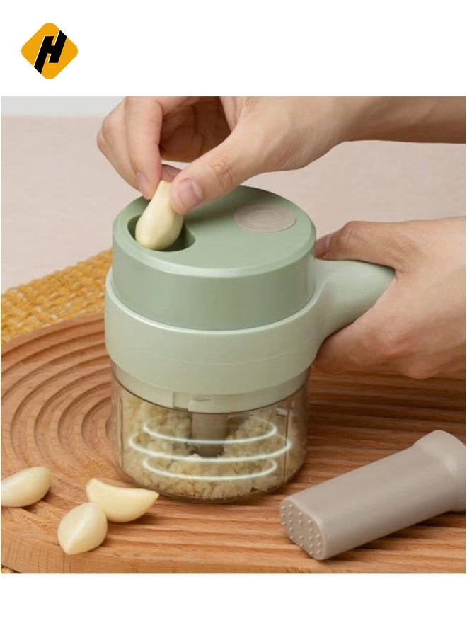 4 in 1 Handheld Electric Vegetable Cutter Set, Vegetable Chopper, Garlic Slicer, Onion Chopper, Electric Food Chopper, Mini Food Slicer and Chopper.