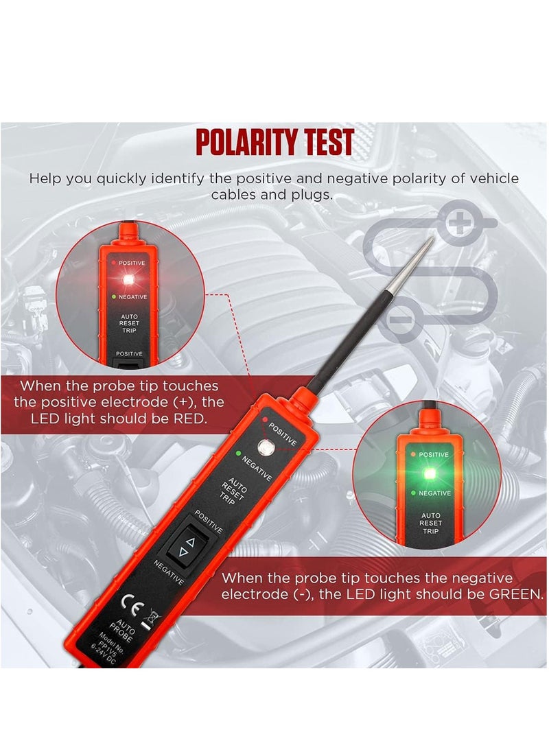 Automotive Circuit Tester Test Light Automotive with 4M Test Lead 6V 12V 24V DC Led Light Tester Fuse Tester Circuit Tester Auto 12V Electrical System Tools for Car Truck Marine Motorcycle SUV Boat