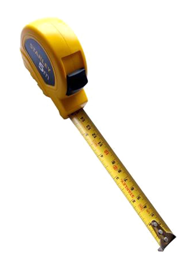 Plastic Short Measuring Tape Yellow/Black 5meter