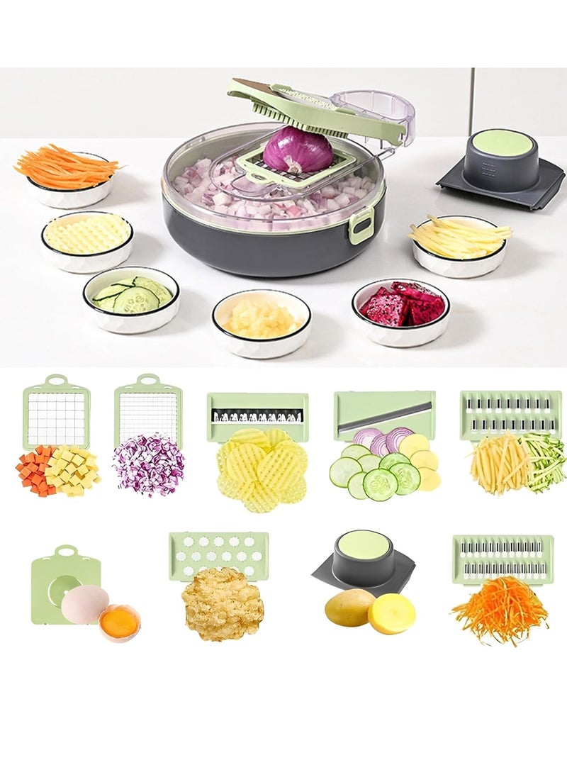 9 in 1 Multifunctional Vegetable Cutter Shredders Slicer Basket Kitchen Accessories