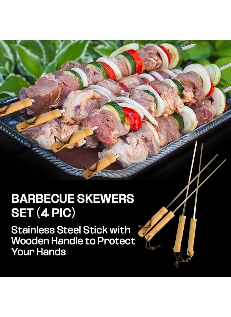 Barbecue Stainless Steel Grilling Tools Set 24 in 1 with Wooden Handle