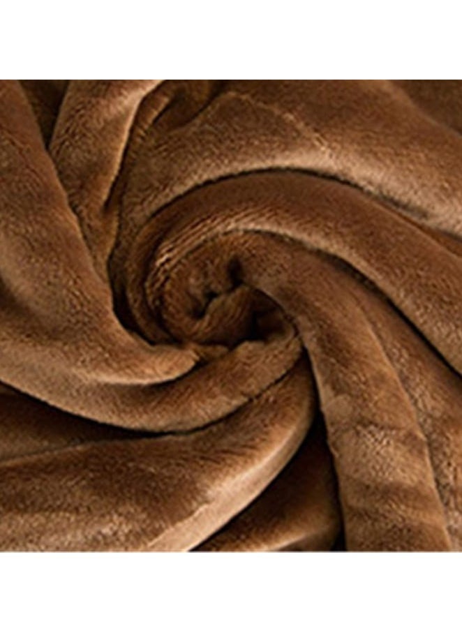 COMFY BROWN THICK SHEEP LUXURIOUS SOFT KING SIZE BLANKET 200 X 230 CM