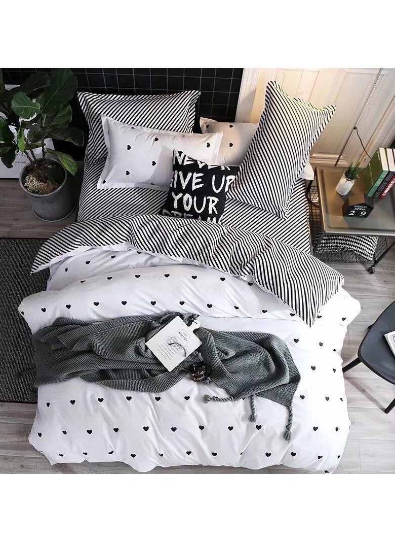 Soft King Size Bed Sheet Shining Colorful, Comfortable Duvet Cover Set 6 Piece Bed Set 1 King Duvet Cover 220x240cm, 1 Fitted Sheet 200x200+25cm, 4 Pillowcases 50x75cm