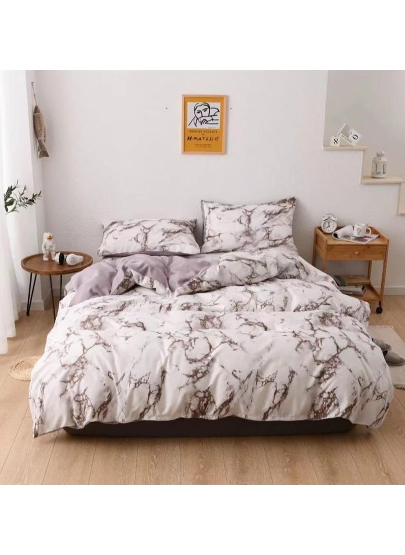 King Size Duvet Cover Bedsheet with Bright Color Luxury Bedroom Feel, Duvet Cover Sheet 6 Piece Bed Set 1 King Duvet Cover 220x240cm, 1 Fitted Sheet 200x200+25cm, 4 Pillowcases 50x75cm