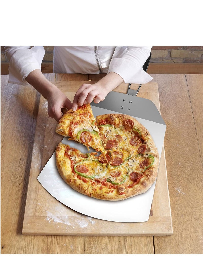 Pizza Turning Peel Pizza Shovel Lightweight Premium Metal Pizza Peel Blade for Pizza Oven Pizza Paddle Stainless Steel Blade for Home Kitchen Restaurant Baking Cake 13 x 9.5 inch