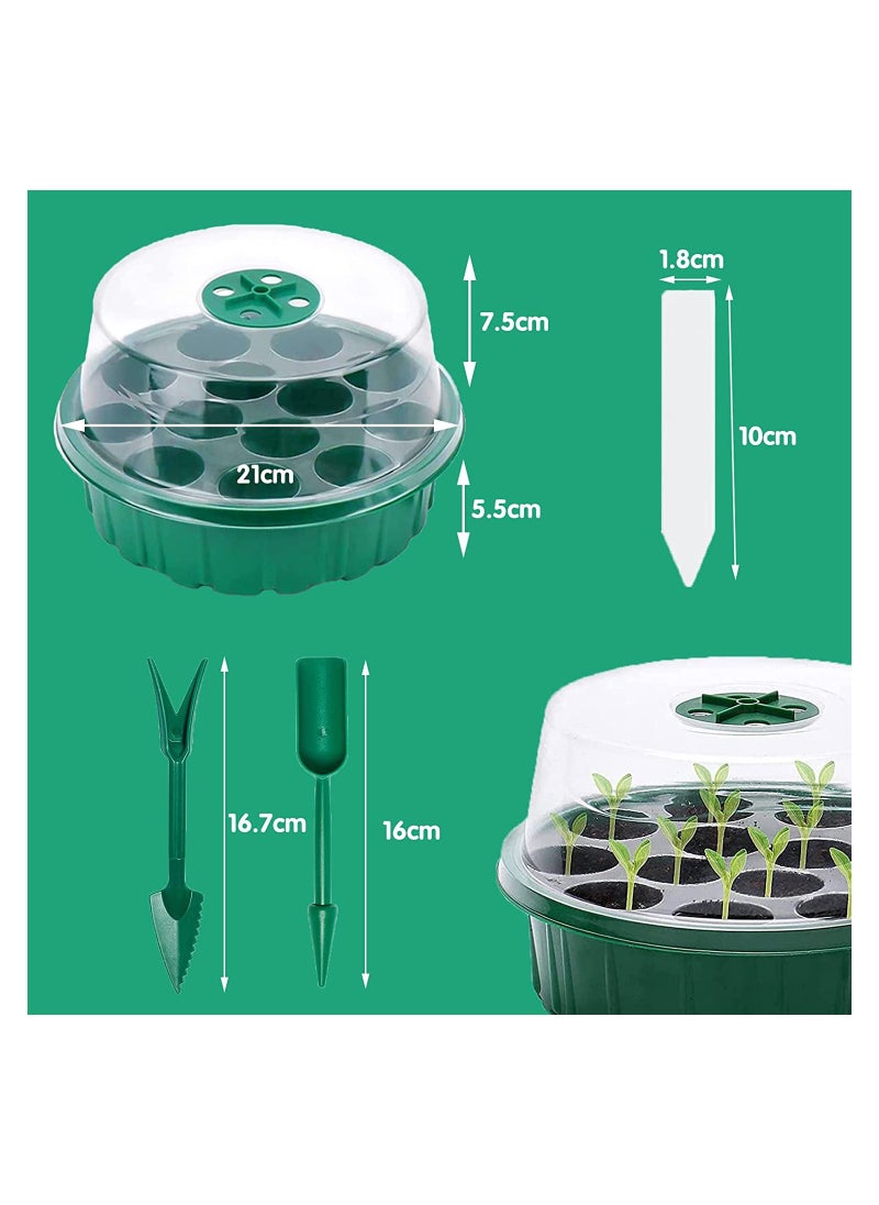 Thick Round Seed Starter Trays with Lids 3Pack Perfect for Indoor and Outdoor Plant Germination