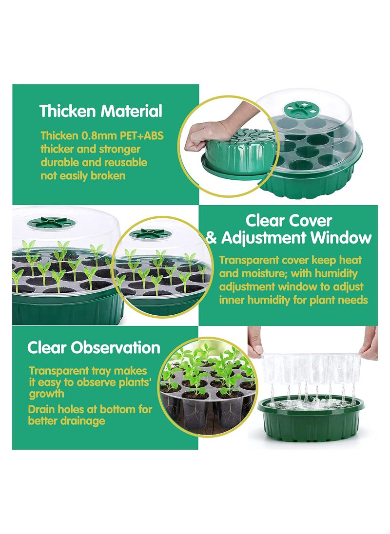 Thick Round Seed Starter Trays with Lids 3Pack Perfect for Indoor and Outdoor Plant Germination