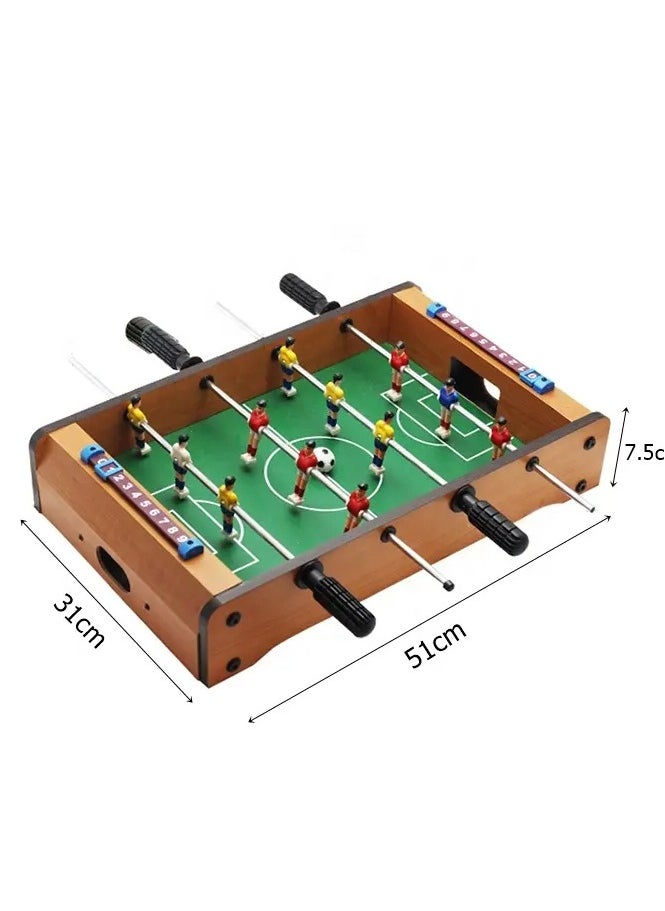 High-Quality Wooden Mini Foosball Table Game - Compact Soccer Table for Kids & Adults, Classic Football Sport Operated Game for Family Fun, Perfect Gift for All Ages