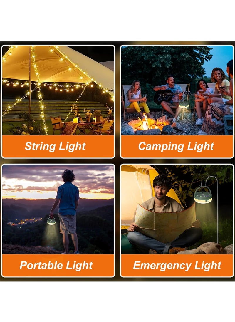 Outdoor Camping Multi-function Light String, Outdoor Waterproof Lantern Light with Remote Control Timer, USB Charging, 100 LEDs 10m Light String and 6 Lighting Modes for Camping Tent RV Patio Room Festival Decoration