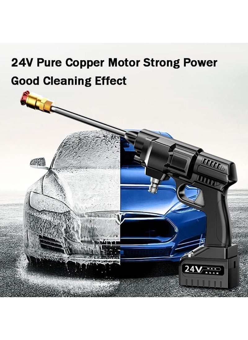 24V High-30 Bar Pressure, Water Sprayer, 25000mAh, Portable Car Washing Electric gun with Battery, 5M Range, Floor Cleaning & Garden Watering Included Battery