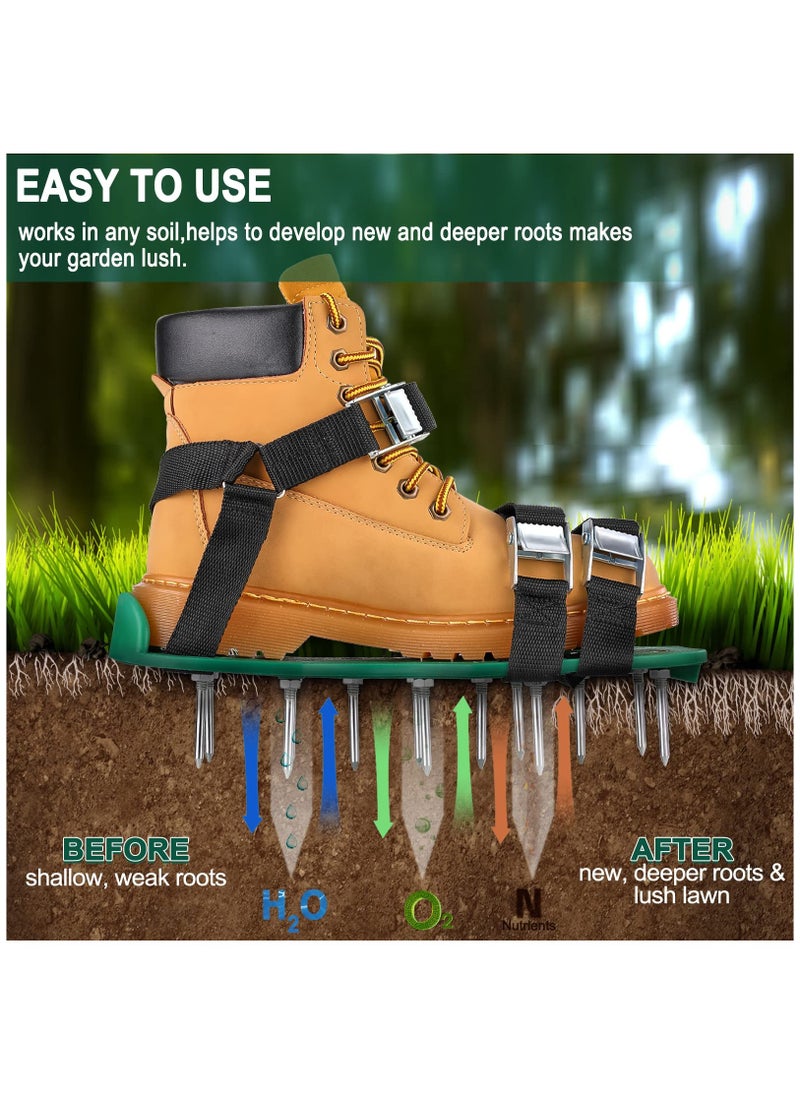 Lawn Aerator Shoes with 26 Spikes, Revitalize Your Lawn Health with Aerating Shoe Spikes, Effective Lawn Aeration Tool for Improved Soil Aeration and Grass Growth.